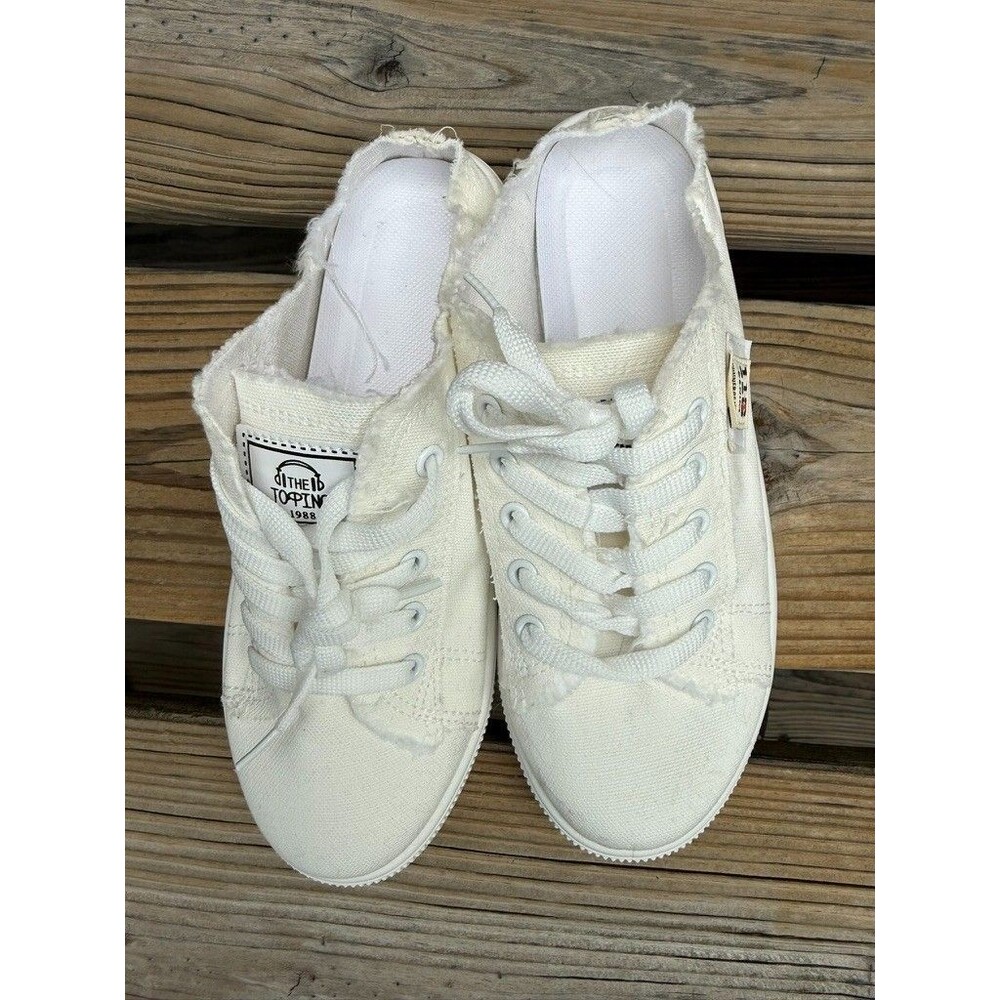Women Canvas Slip on Sneakers Denim Casual Shoes Lace Up Beach Shoes Summer 38 - Picture 5 of 9